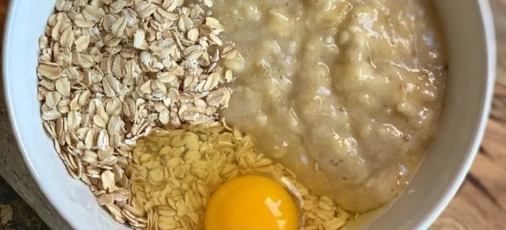 Delicious banana oatmeal pancakes stacked on a plate