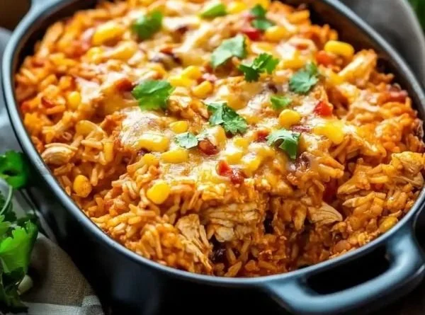 Chicken Enchilada Rice Casserole