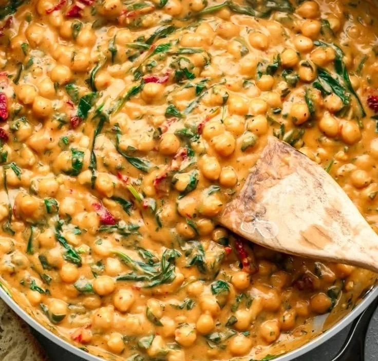 Delicious Marry-Me Chickpeas Recipe served elegantly on a plate.