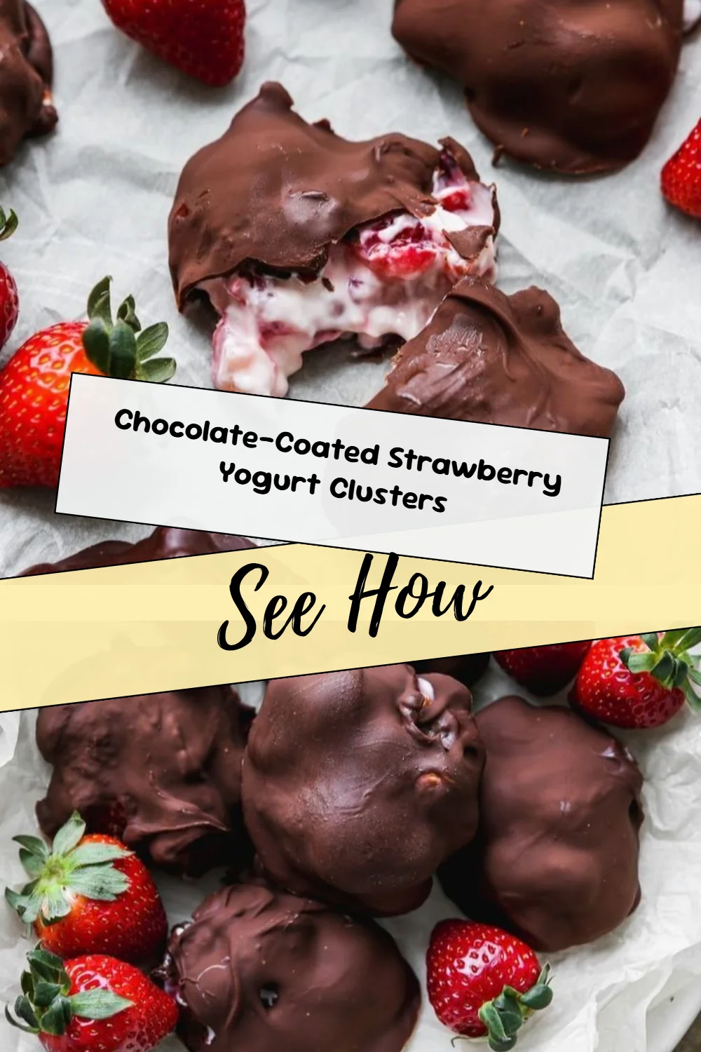 Chocolate-Coated Strawberry Yogurt Clusters