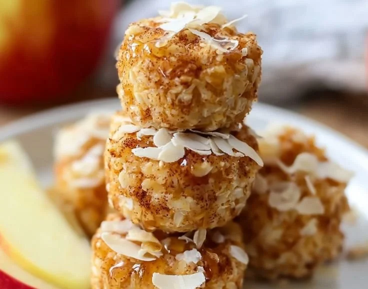 Delicious Cinnamon Apple Cottage Cheese Bites on a plate
