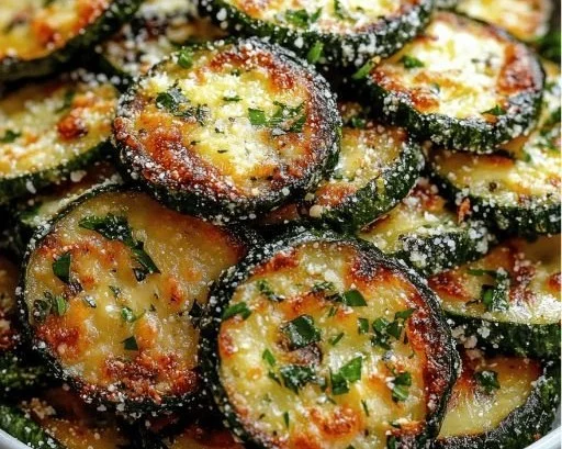 Irresistibly Crunchy Garlic Parmesan Roasted Zucchini