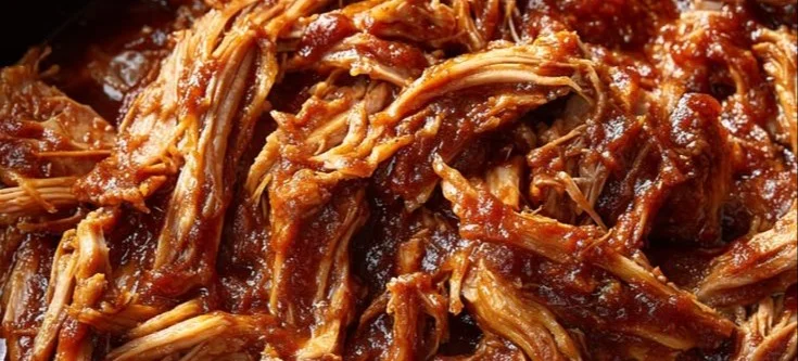 Crock Pot BBQ pulled pork served in a bun with coleslaw