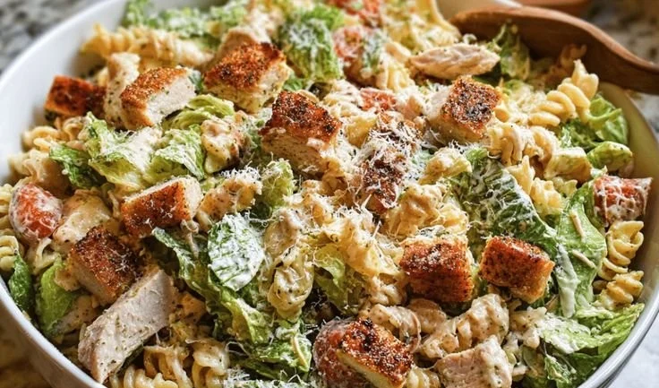 Easy Chicken Caesar Pasta Salad