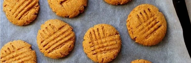 Gluten free peanut butter cookies on a baking tray