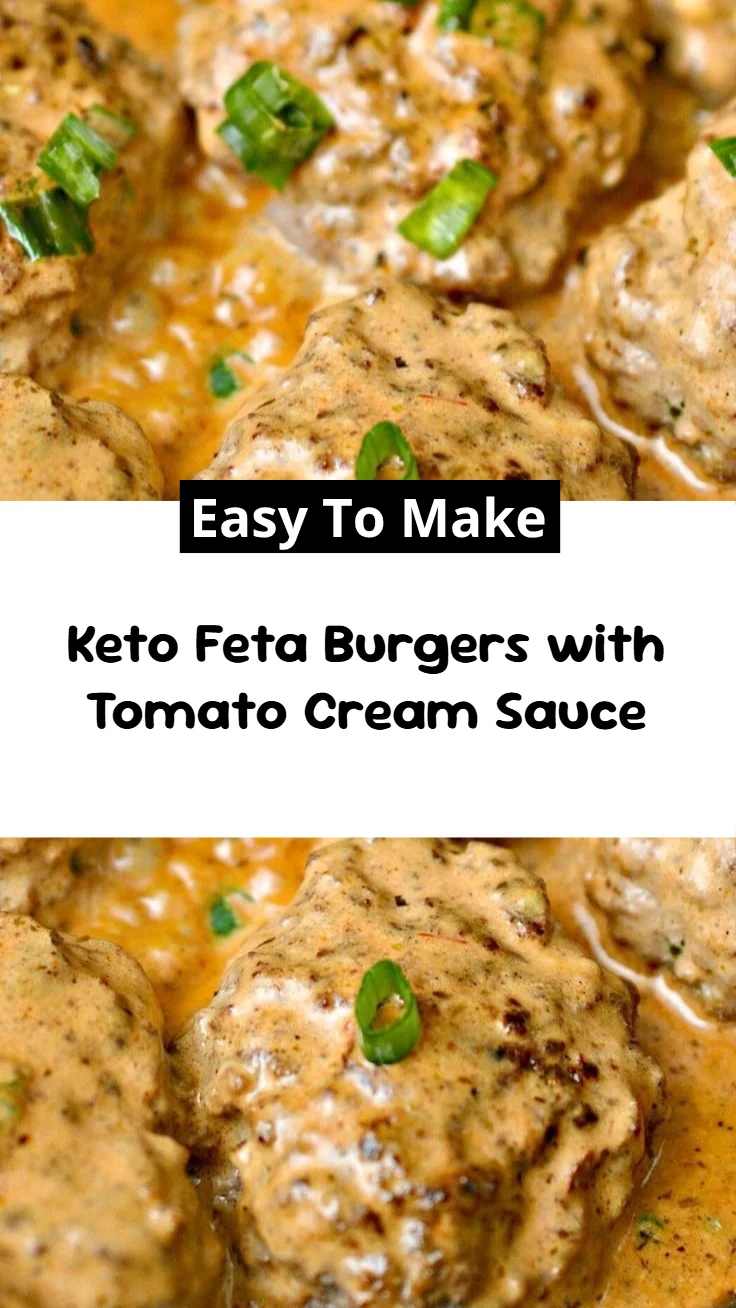 Keto Feta Burgers with Tomato Cream Sauce