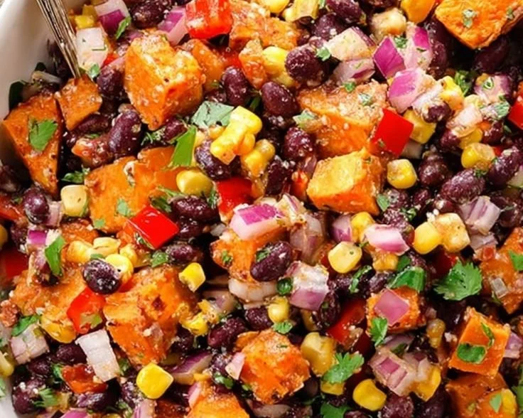 Roasted Sweet Potato Black Bean Salad